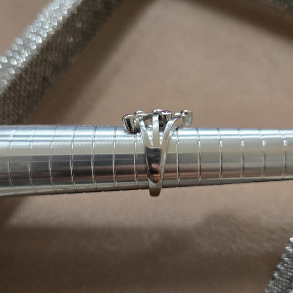 18k White Gold Pink Tourmaline Diamond Ring - Picture 10 of 16